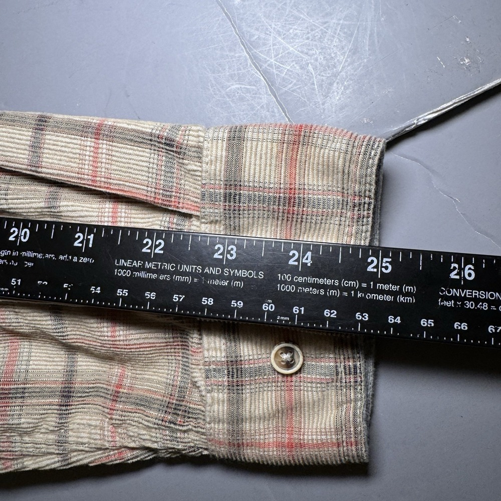 Carbon 2 Cobalt Full Zip Shirt Jacket Mens L Beige Corduroy Stripes Cotton Work - Picture 11 of 12